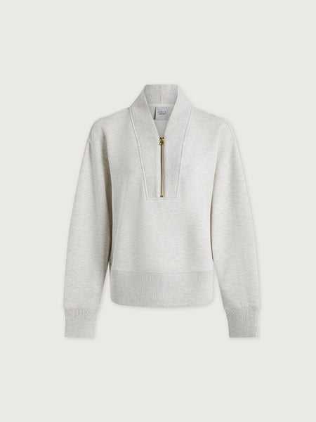 Varley Sally Half Zip Sweat in Ivory Marl