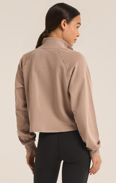 On The Run Half Zip Sweatshirt :: Latte