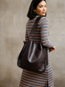 ABLE Addison Knotted Tote Chocolate Brown