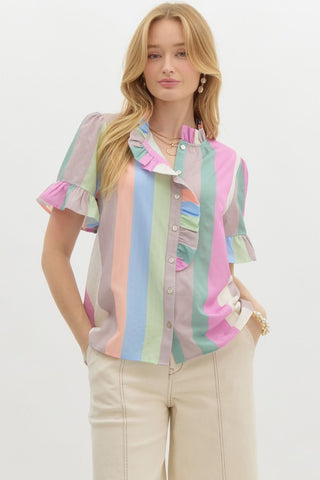 Pastel Stripe Blouse