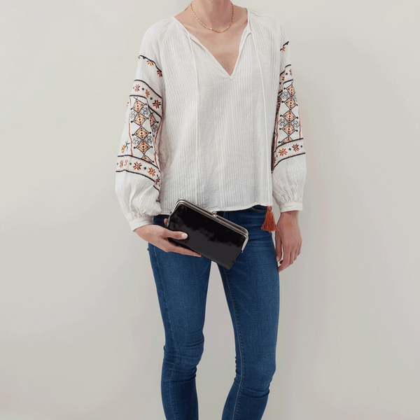 HOBO Lauren Clutch Wallet in Black