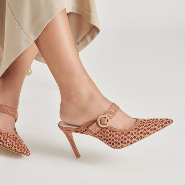 Dolce Vita Keekee Heels Saddle Woven Raffia
