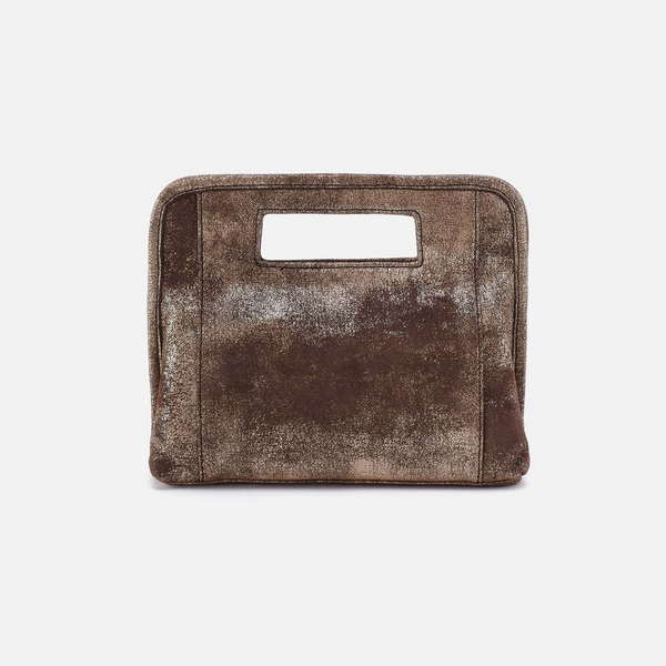 HOBO Ace Clutch in Cocoa Platinum