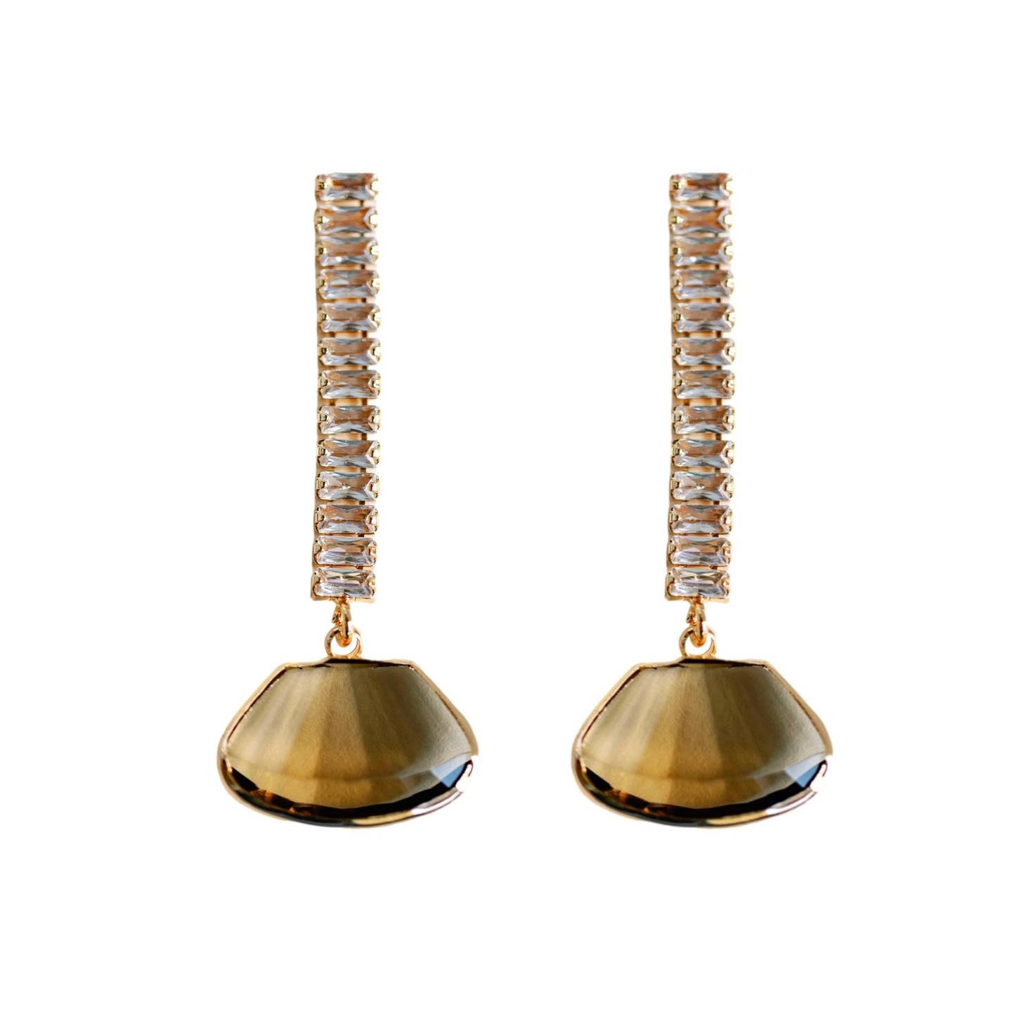 Brown Swingy Diamond Earrings