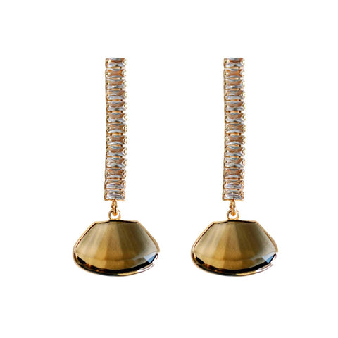 Brown Swingy Diamond Earrings