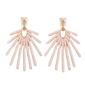Pearl Sunburst Drop Earrings