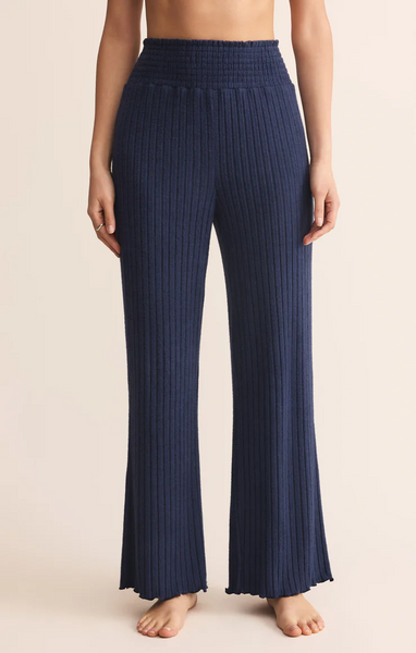 Z Supply Dawn Smocked Rib Pant in Blue Sapphire
