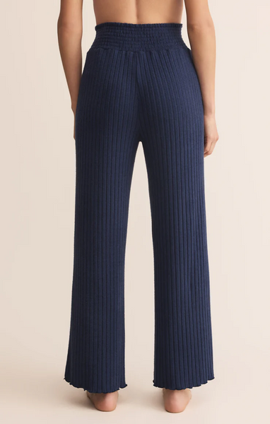 Z Supply Dawn Smocked Rib Pant in Blue Sapphire