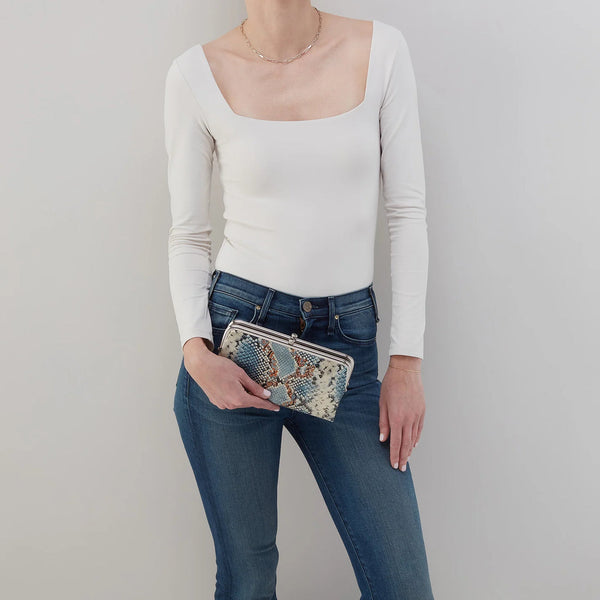 HOBO Lauren Clutch Wallet in Blue Tempest