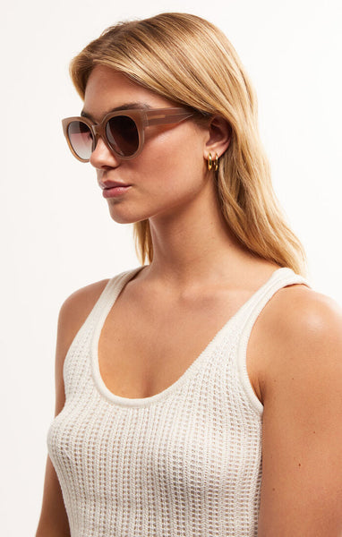 Z Supply Lunch Date Taupe - Gradient Polarized Sunglasses