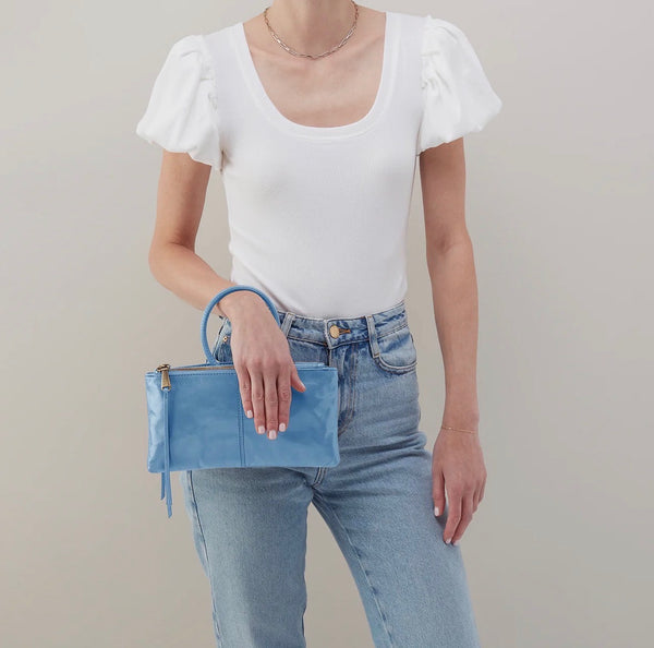 HOBO Sable Crossbody in Faded Denim