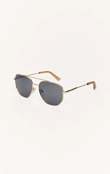 Z Supply Highway Polarized Sunglasses in Gold/Grey