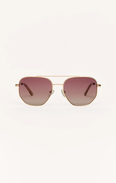Z Supply Highway Polarized Sunglasses in Rose Gold Gradient