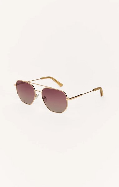 Z Supply Highway Polarized Sunglasses in Rose Gold Gradient