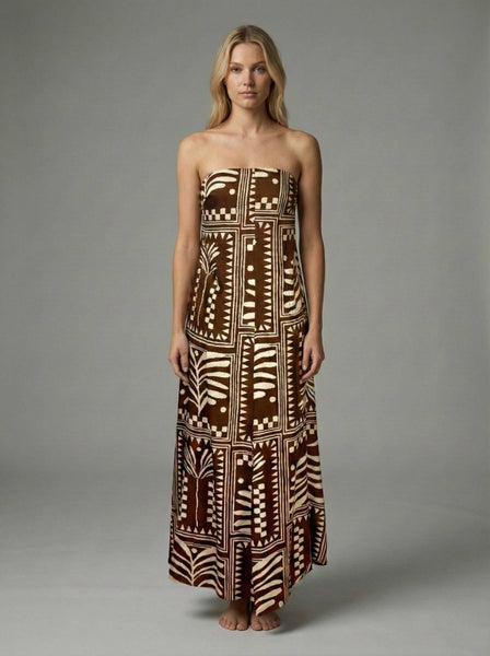 Terracotta Script Maxi Dress