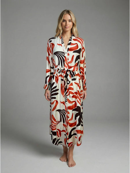 Sunset Brush Shirt Dress