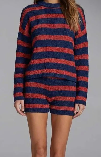 Navy Rust Sweater Set