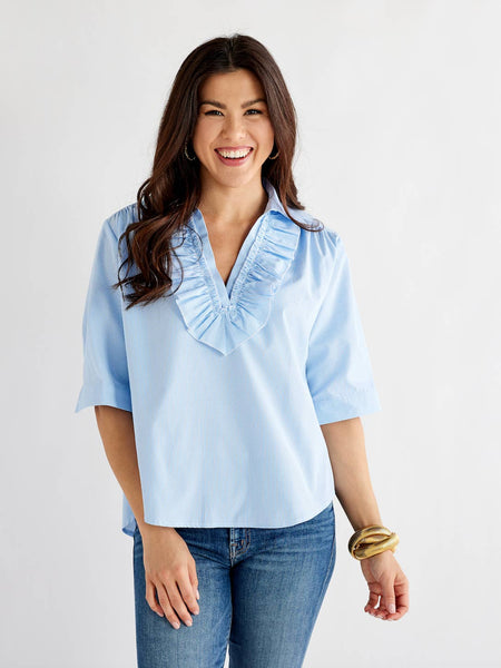Maya Top in Blue Stripe