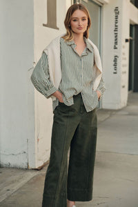 Olive Wide Leg Jeans