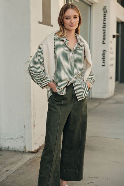 Olive Wide Leg Jeans