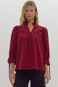 Garnet Puff Sleeve Top