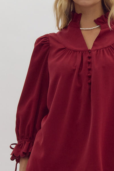 Garnet Puff Sleeve Top