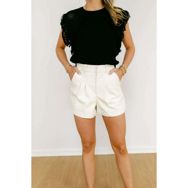 Tailored White Croc Shorts