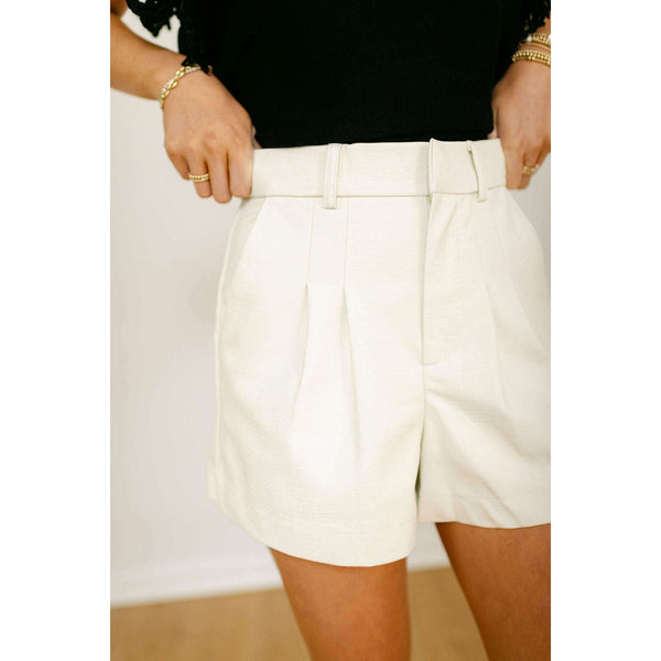 Tailored White Croc Shorts