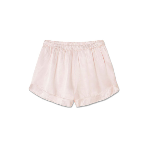 PJ Harlow Spencer Satin Short High Waist With Ruffles in Blush