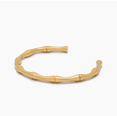 18k Waterproof Non-tarnish Bamboo Cuff