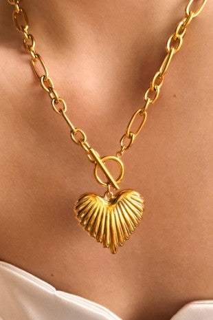 18k Non-tarnish Heart Pendant Necklace