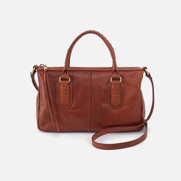 Hobo Expedition Satchel in Patina Leather Pecan Ridge