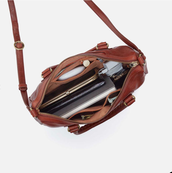 Hobo Expedition Satchel in Patina Leather Pecan Ridge