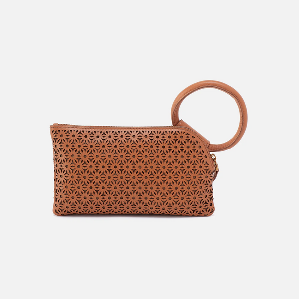 Hobo Sable Wristlet Sun Perf Leather
