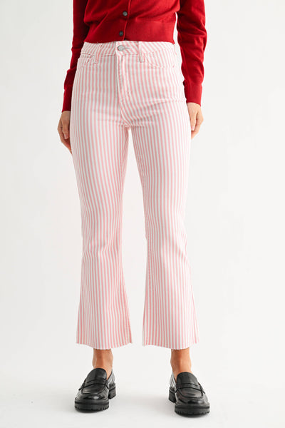 Flamingo Stripe Cropped Denim