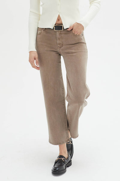 Addington Ankle Crop Mid Rise Jean, Brown