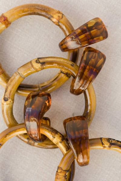 Dark Bamboo Drop Earrings