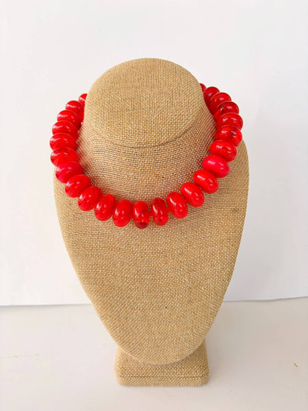 The Rory Bright Red  Necklace