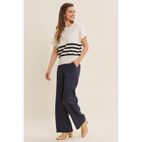 Navy Faux Suede Pants