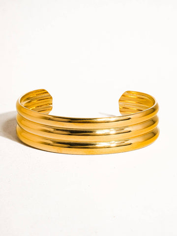 Elodie Non-Tarnish Stripe Bangle