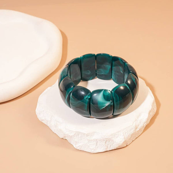 Teal Acrylic Stretch Bracelet