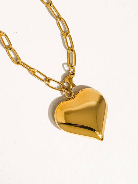 Paris 18K Gold Non-Tarnish Heart Chain Necklace