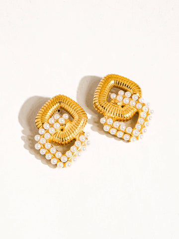 Cometa Non-Tarnish Pearl Chain Earring