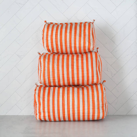 Cosmetic Bag Orange Stripe, Set of 3