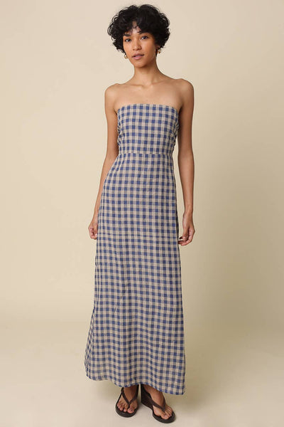 Mollie Gingham Linen Dress
