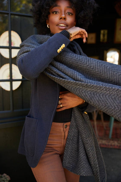 ChappyWrap - Bayside Herringbone Shawl - Ash