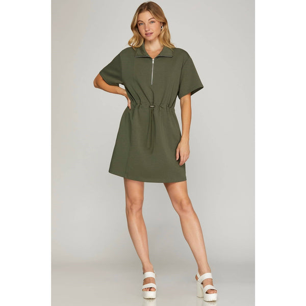 Olive Scuba Knit Dress