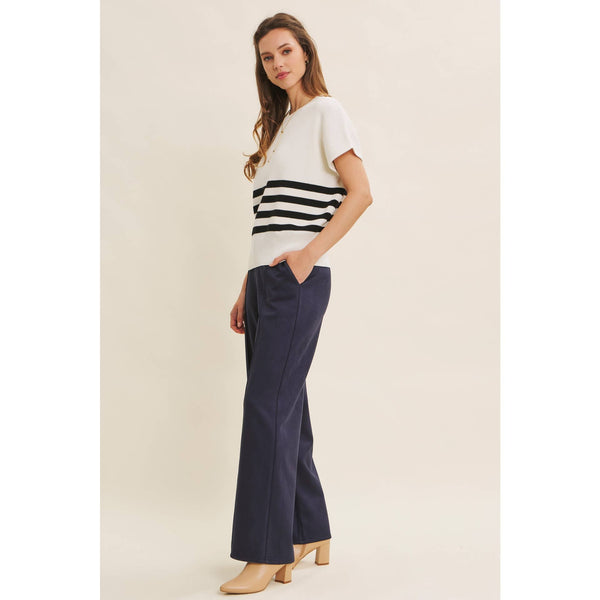 Navy Faux Suede Pants
