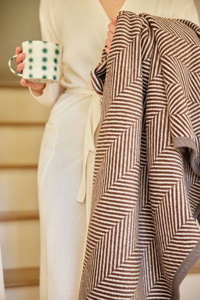 ChappyWrap - Harborview Herringbone Chocolate Blanket: Original