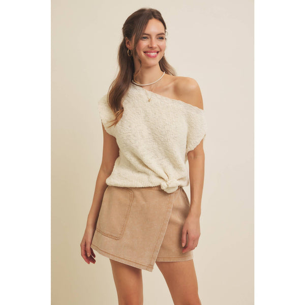 Washed Taupe Skort